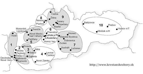 Mapa Kresanskch zborov